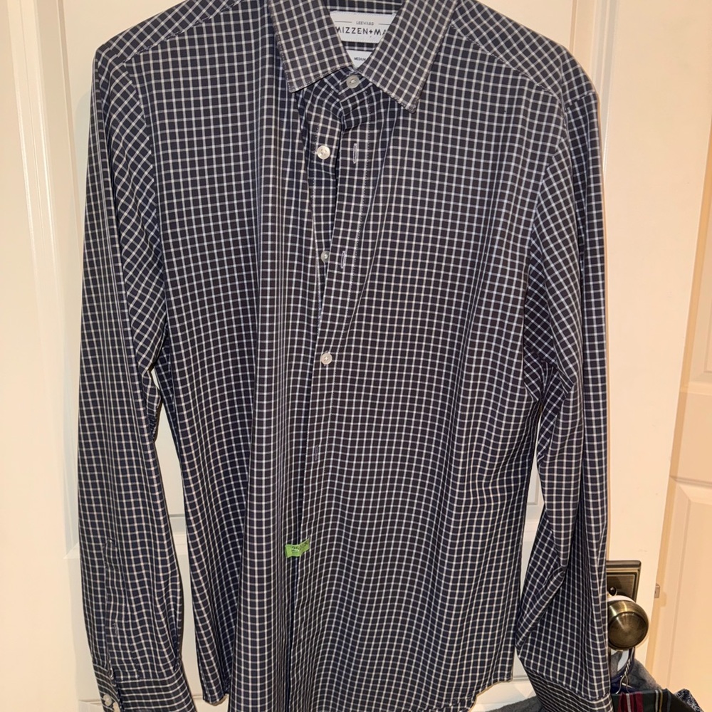 Mizzen+Main Men's Blue Checkered Shirt